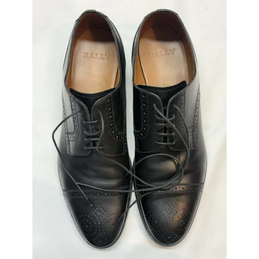 BALLY OF SWITZERLAND Brooking Oxfords Mens US 12 3E Extra Wide Dress Shoes Black